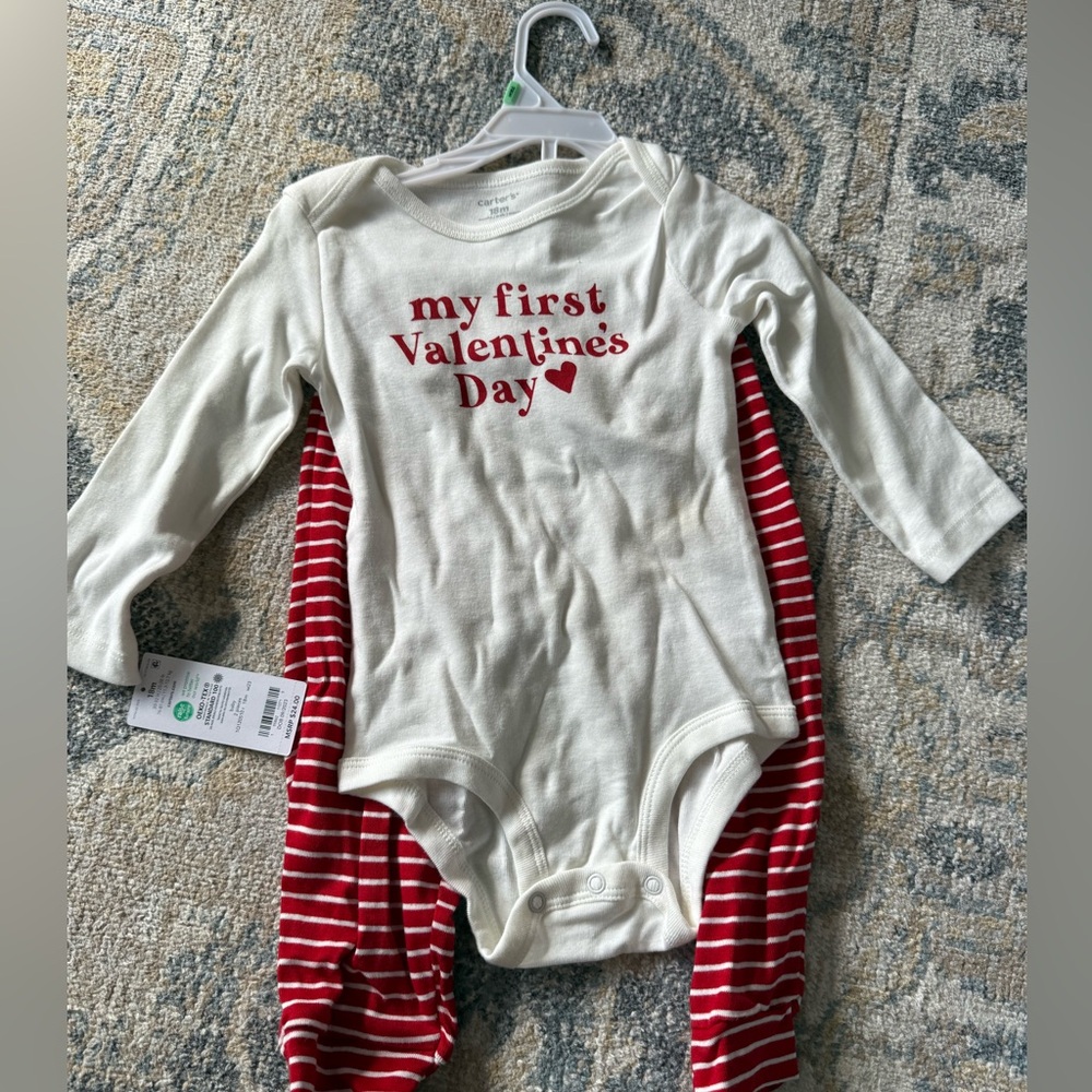 Carter's White and Red Valentine's Bodysuit